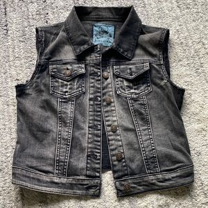 HOLD John Died Death Moth Grey Jean Vest